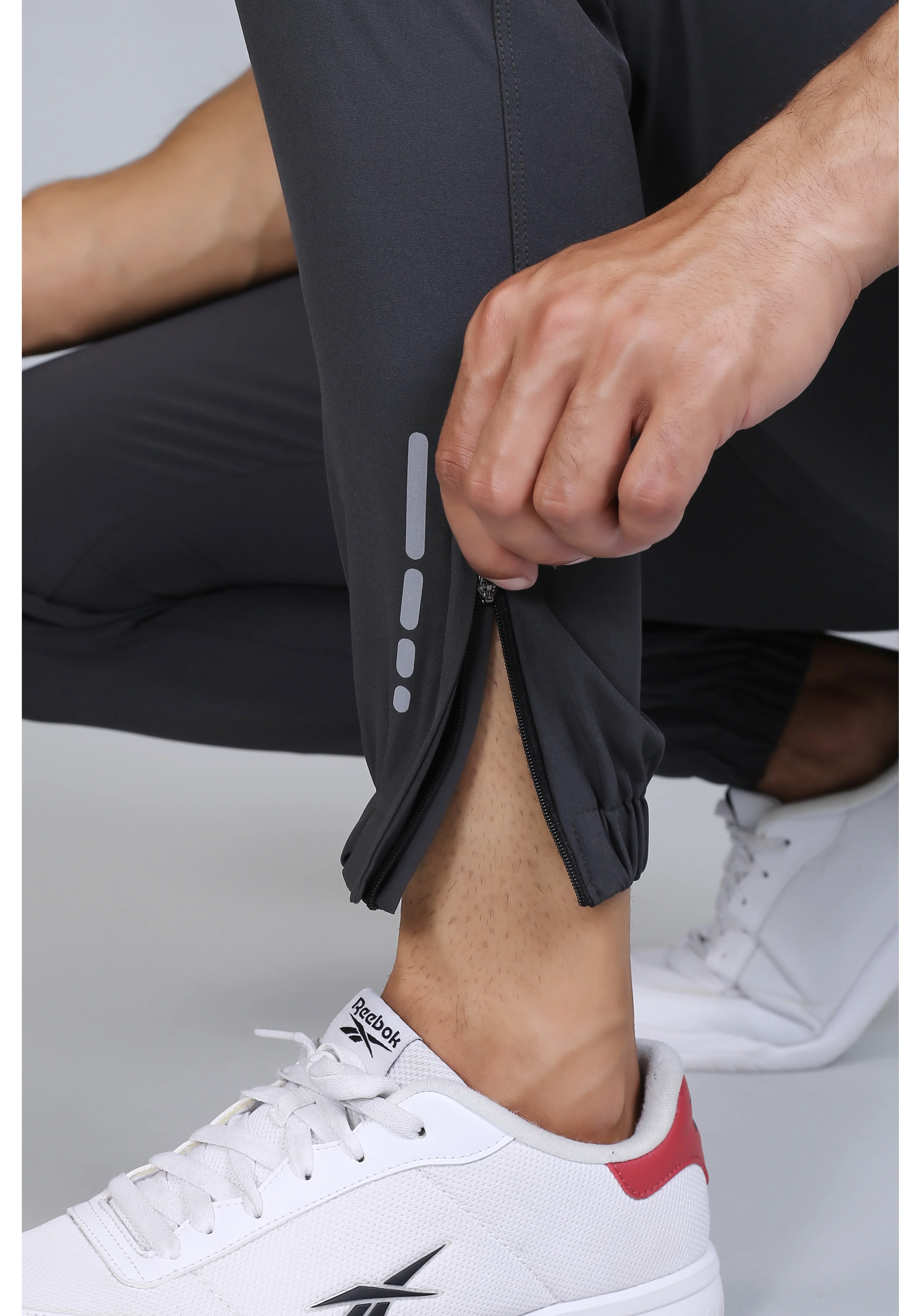 Ethan Men Solid Nylon Spandex Six Zipper Track Pants - Image 6