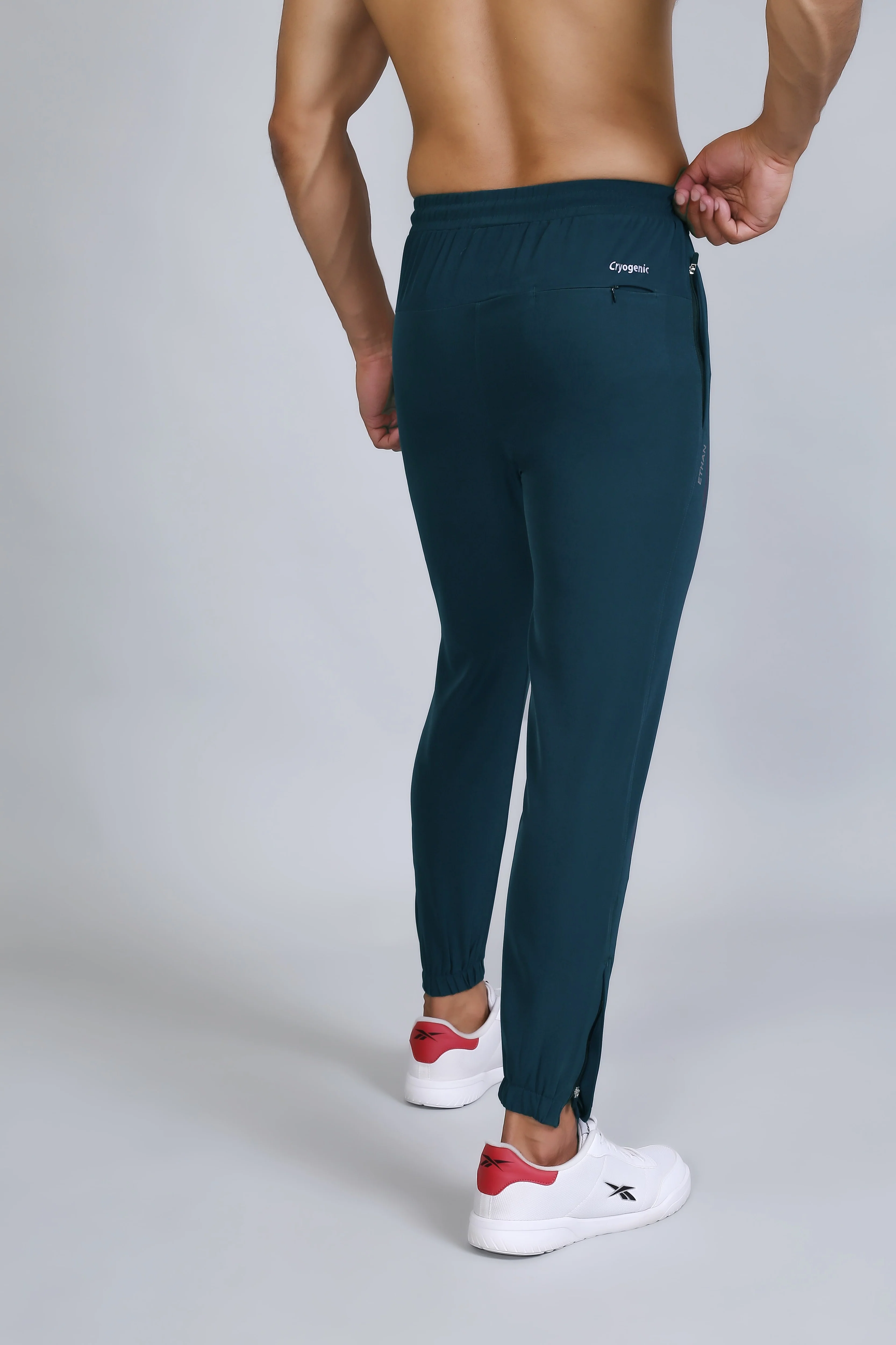 Ethan Men Solid Nylon Spandex Six Zipper Track Pants - Image 9