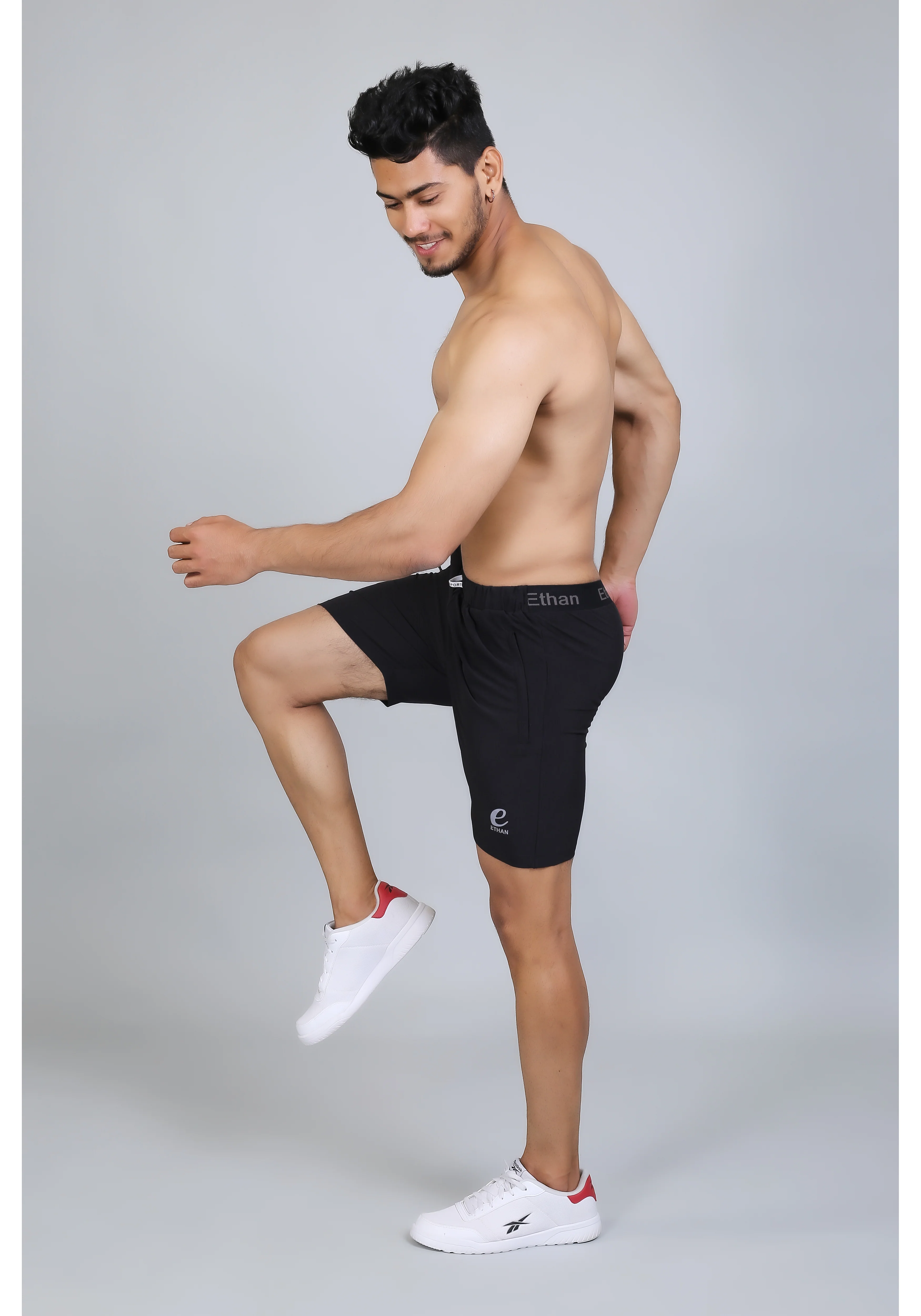 Ethan Solid Men Elastic Waistband Sports Shorts - Image 33