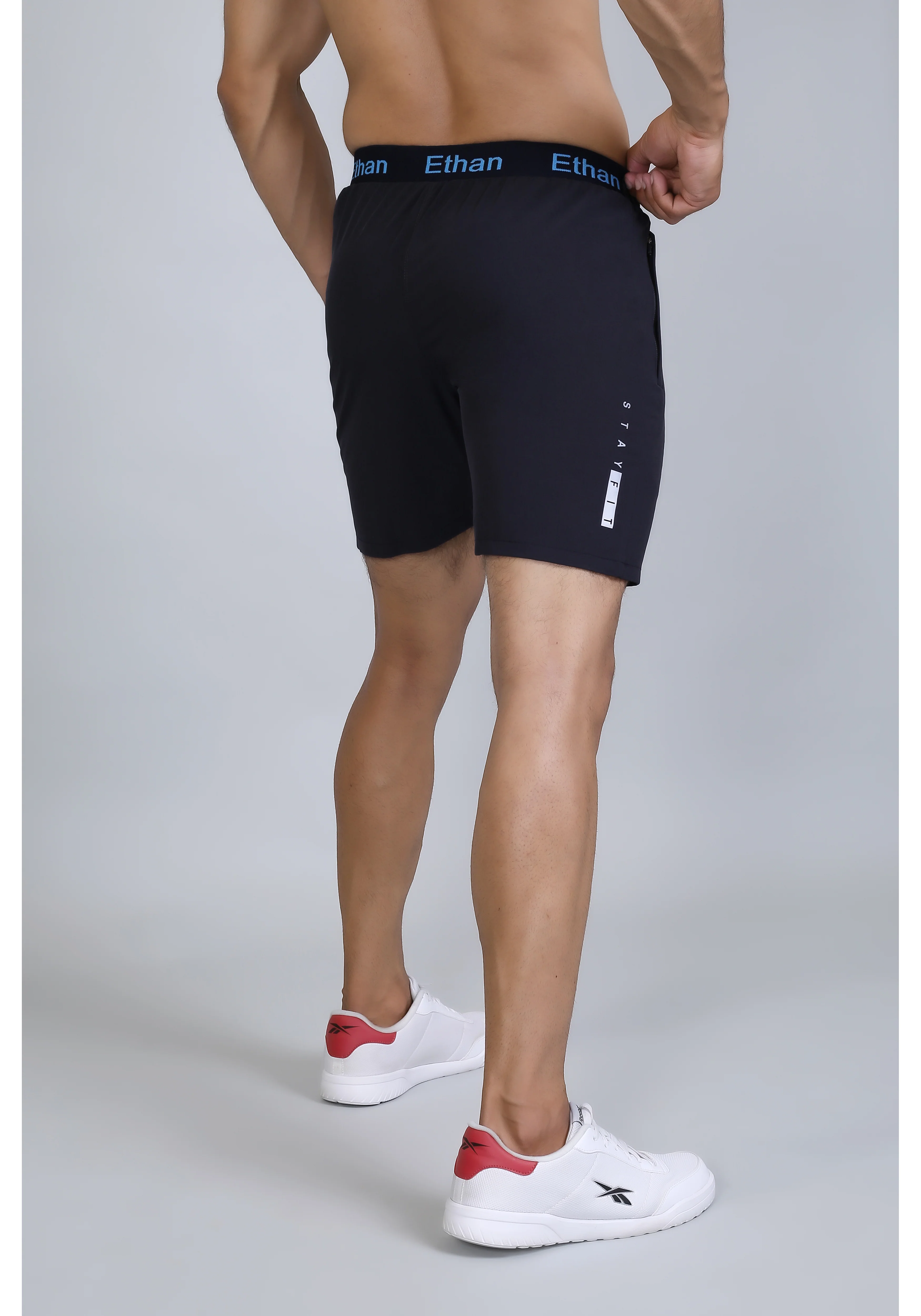 Ethan Solid Men Elastic Waistband Sports Shorts - Image 8